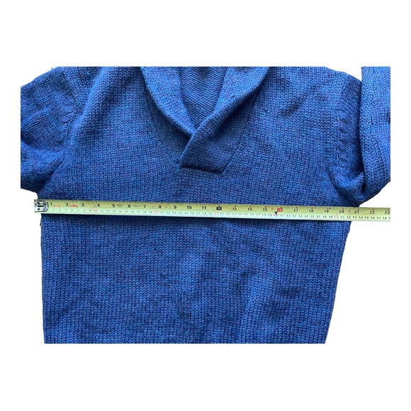 vintage BOSTON TRADERS men’s 100% wool shawl neck Blue sweater size : Medium - Picture 7 of 8